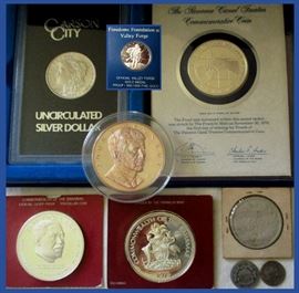 Just a Small Sample of the HUGE Coin Collection; many Commemorative Coins in Fine Silver and a 1833 Belgian Franc; There are Many More Coins available than pictured. 
