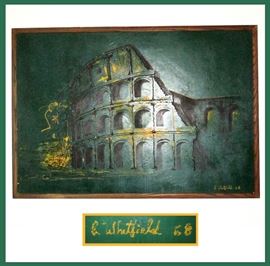 Large Vintage Colosseum Oil Painting Signed and Dated 1968 