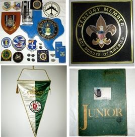 Militaria and Scout Items; there is a good selection of Military Pins and Buttons 