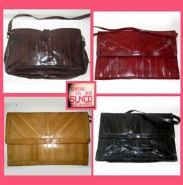 Nice Selection of Vintage Eelskin Handbags