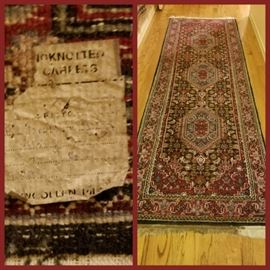 8' Kurdish Persian Indo hand-knotted runner made in India