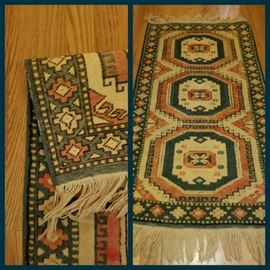 4 1/2' hand tied Kurdish version of a Caucasian rug
