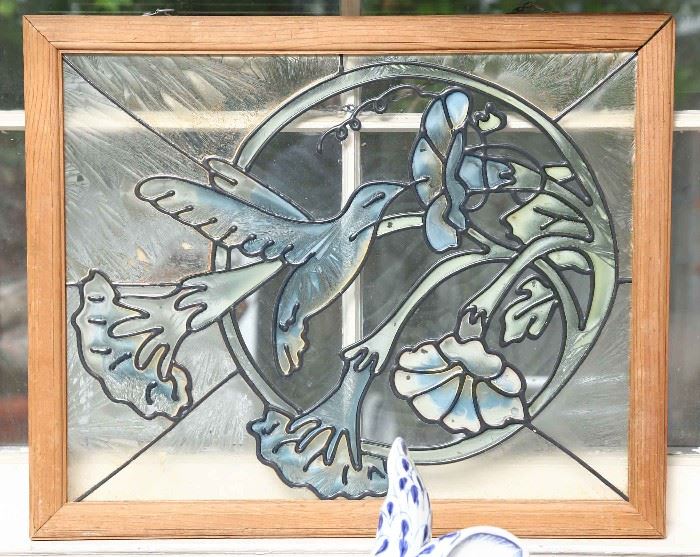One of many pieces of stained/leaded glass.