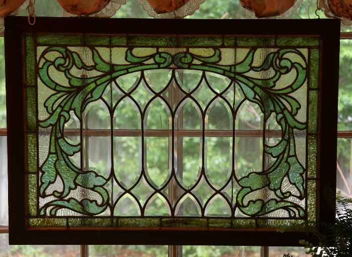 Handsome piece of leaded glass.