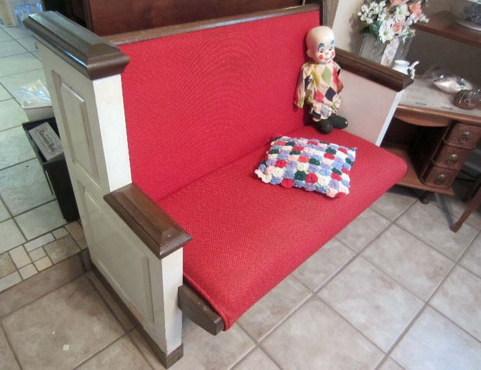 Church pew made into a neat bench.