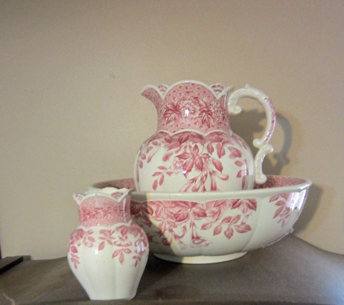 One of several pitcher and bowl sets