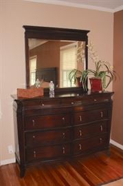 5 year old Master Bedroom Set with King Size Bed, Armoire, Dresser with Mirror and Nightstand