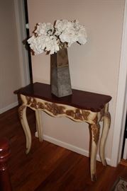 Small Console Table with Decorative Vase and Arrangement