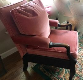 Antique Velvet Arm Chair
