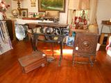 UNIQUE ANTIQUE  SEWING MACHINE.  HUMIDORS.