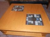 WONDERFUL SQUARE COFFEE TABLE W/STAINED GLASS INSERTS