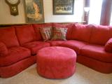 ULTRA SUEDE SECTIONAL W/OTTOMAN