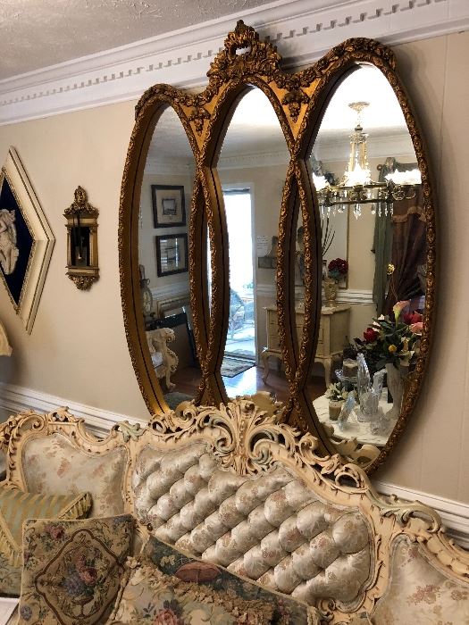 Vintage 3 oval gilded mirror