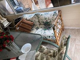 Cane love seat for the sunroom