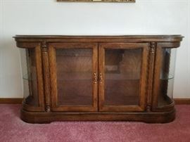 Lighted Wood Console with Glass Doors   https://ctbids.com/#!/description/share/34022