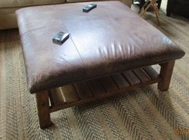 large leather ottoman