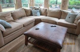 pottery barn sofa sectional and ottoman