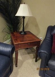 end table and lamp