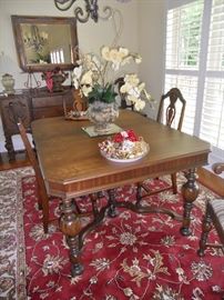 Vintage dining table with 6 chairs