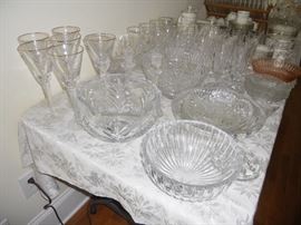 Beautiful crystal bowls and stems
