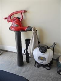 Toro Ultra leaf blower/vacuum; Smith 4 gallon professional (contractor series) sprayer 
