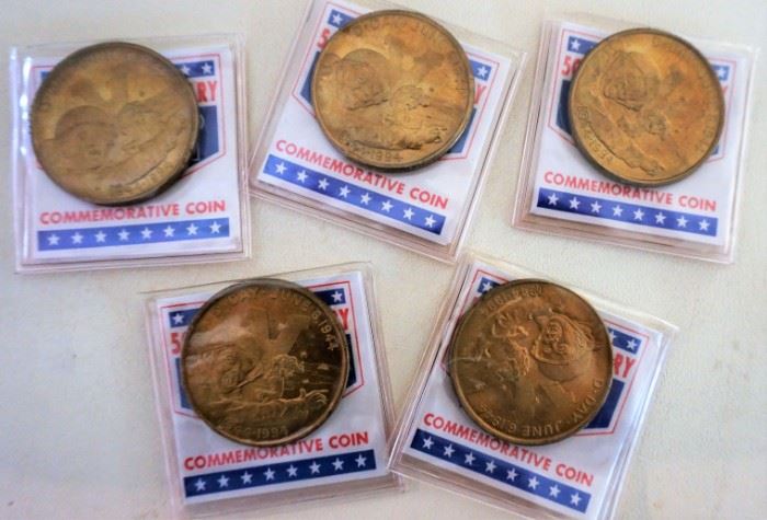 D-Day collectible coins made out of cartridge shell brass