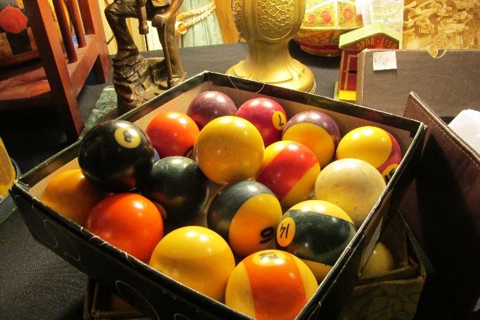 antique pool balls