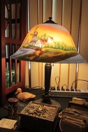 reverse painted lamp