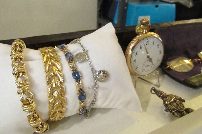 gold bracelets 18kt gold charm bracelet 14kt gold pocket watch