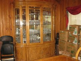 2 piece China Cabinet with crystal
