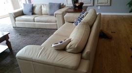 Two Thomasville full size leather sofas