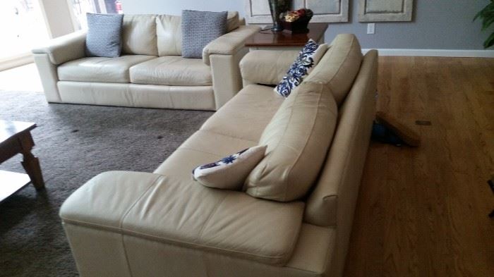 Two Thomasville full size leather sofas