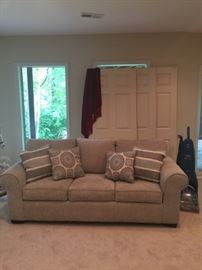 Less than one year new!  Also, 3 6-panel doors, a throw and a carpet cleaner!