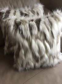 6 FAUX FUR PILLOWS: Buy two, four or six: 18" x 18"
