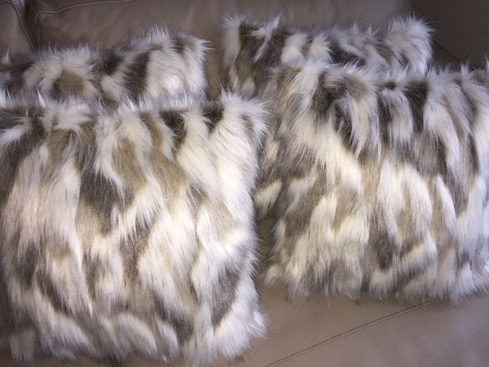 6 FAUX FUR PILLOWS: Buy two, four or six: 18" x 18"