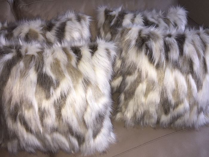 6 FAUX FUR PILLOWS: Buy two, four or six: 18" x 18"