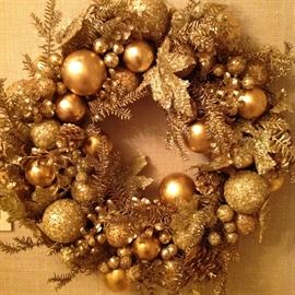 ALL GOLD WREATH: Neiman Marcus. Excellent condition.