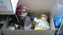 Handmade dolls, stuffed animals