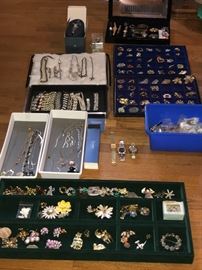 Tons of vintage til now jewelry. This is just a SAMPLE  of all the jewelry we have! 