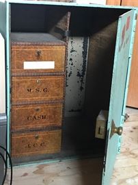 Vintage Safe with Key & Combination 16.5” wide x 14” deep x 21.5” tall