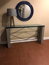 Art s and Crafts EntrywaySofa Table
Very heavy glass top.
Available for showing in Clarendon Hills during sale hours or text for presale apptmt. 630-697-2138