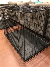 Large 2 door dog cage approx. 42.5” deep x 28” wide x 30.5” Available to show in Clarendon Hills during sale hours or text for presale apptmts 630-697-2138