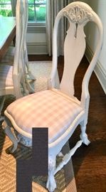 3. 6 Reproduction Swedish Gustavian Side Chairs (20'' x 22'' x 43'')