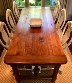 2. French Walnut 1830's Farmhouse Table (35'' x 83'' x 30'')