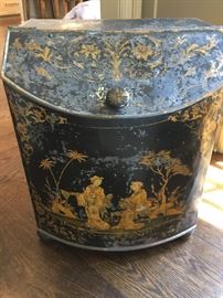 5. Antique Tin Tea Caddy (20'' x 16'' x 24'')
