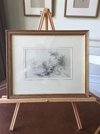 17. Framed Original Landscape Pencil Drawing (15'' x 12'')