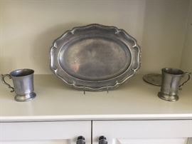 58. Vintage Pewter Belgian Platter