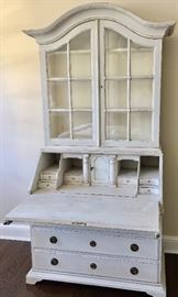 44. Swedish Rococo Secretary Hutch (38'' x 20'' x 78'')