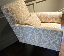 66. Pair of Dessin Fournir Bergere Armchairs w/ Rose Cummings Fabric (27'' x 32'' x 39'')