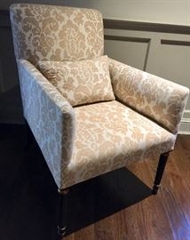 66. Pair of Dessin Fournir Bergere Armchairs w/ Rose Cummings Fabric (27'' x 32'' x 39'')